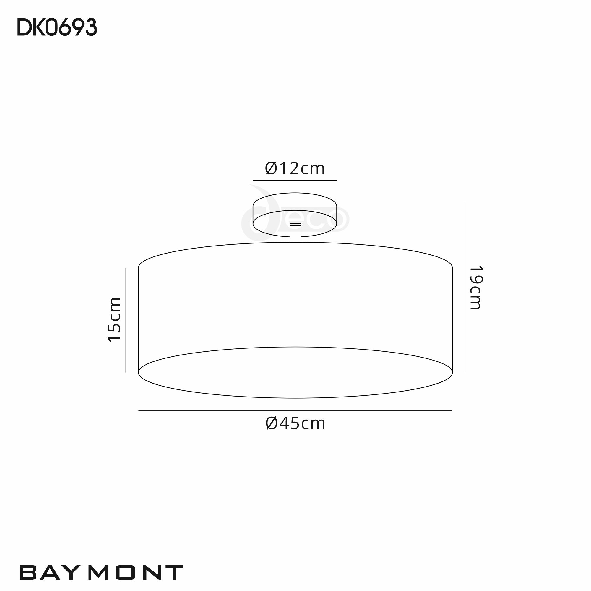 DK0693  Baymont 45cm, Semi Flush 3 Light Polished Chrome, Nude Beige/Moonlight